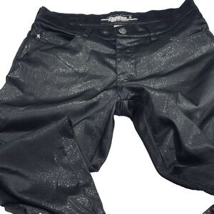 VTG Y2K 2000s 90s TYTE Black Sparkle Flare Pants Shiny Stretch Jr Sz 7 USA